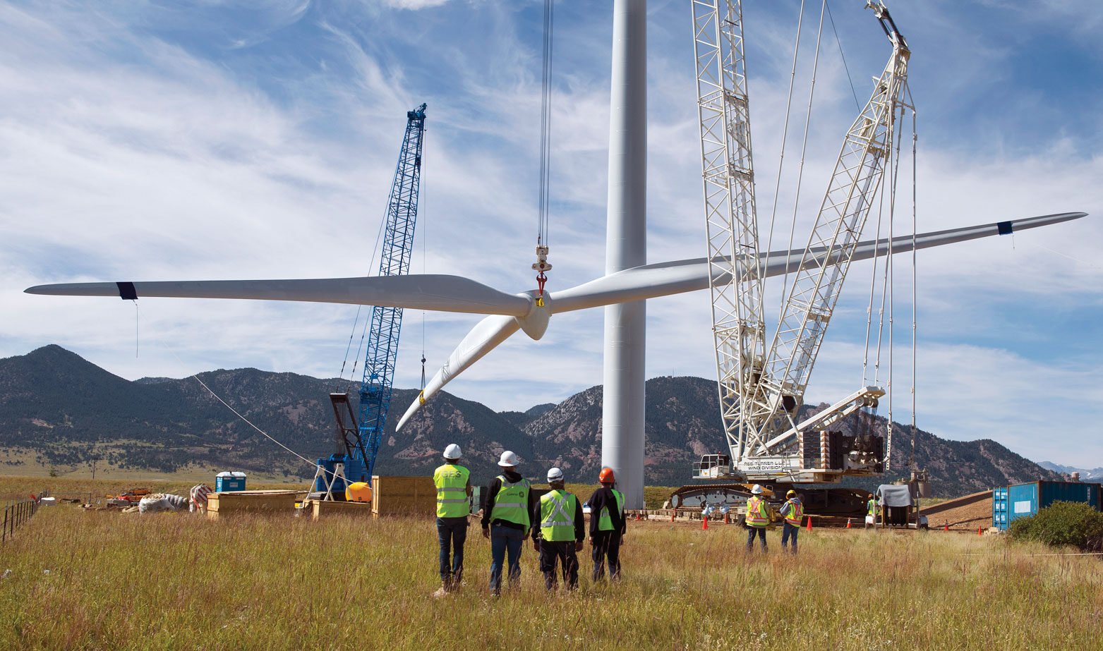 Construction of a wind turbine in Ngong Hills, Kenya © Construction Review Online